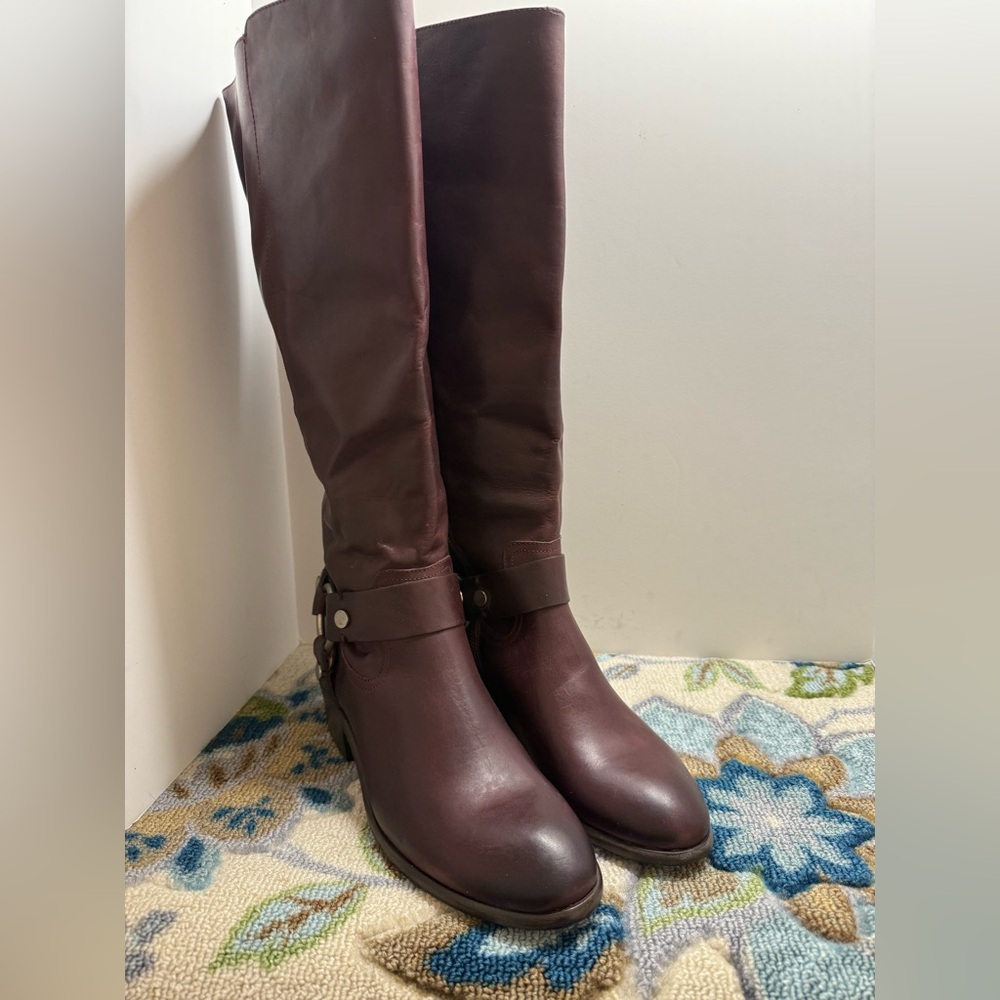 Frye Carson Harness Tall Equestrian Western Extended Calf Boots 10 NWT Rare!